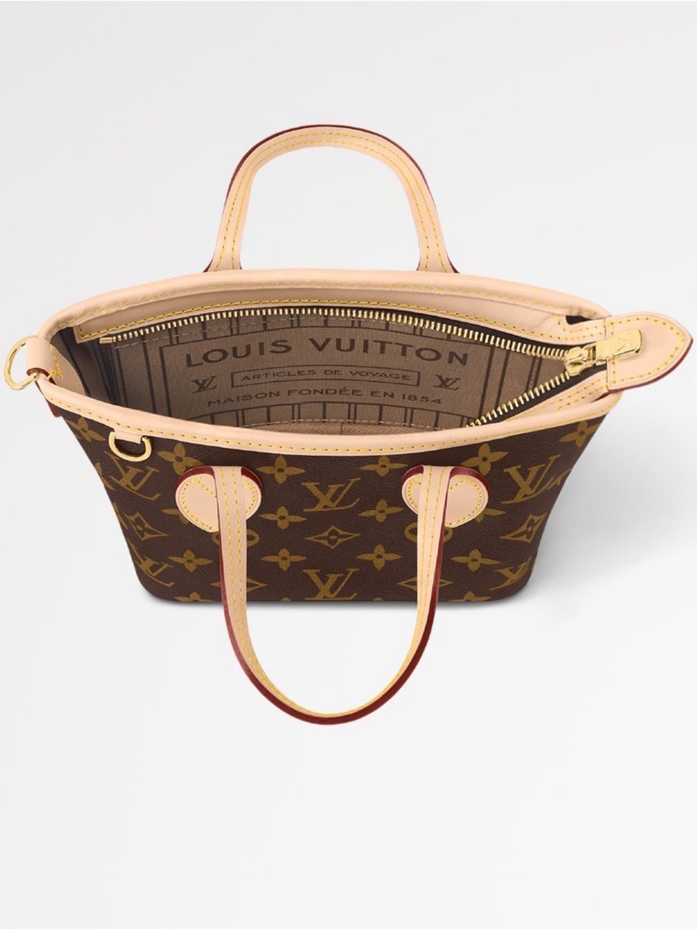 Louis Vuitton Monogram Mini Neverfull with Natural Leather Trim and Coin Purse - Picture 4 of 14